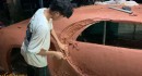 This is a Bugatti Chiron made of clay, will be a running car by the time the project is completed