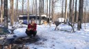 Couple attempts to live in the north for the whole winter in two off-grid RVs