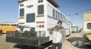 Couple self-converted an old bus into a lovely motorhome