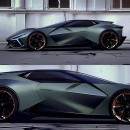 Lamborghini four-seat shooting brake coupe rendering by hosan_design on car.design.trends