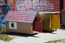 The Dumpster Home is a mobile micro-home completed in 2011 and used as a summertime residence in NYC