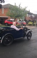 David Wallis and his now all-electric but otherwise original 1934 Austin 7