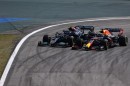 Lewis Hamilton battling Max Verstappen during 2021 Brazilian Grand Prix