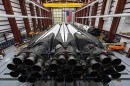 Falcon Heavy coming together in Cape Canaveral