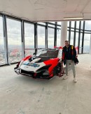 The McLaren Senna GTR was lifted by crane to the penthouse at the 57th floor back in May