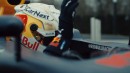 Max Verstappen drives RB7 across Red Bull Technology Campus