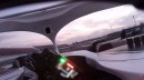 POV of 2022 Scuderia Alpha Tauri F1 car on the track