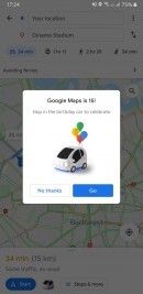 Google Maps anniversary car icon on Android