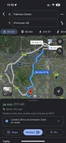 Google Maps route preview
