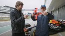 Max Verstappen checks out the world's fastest camera drone