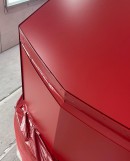Tesla Cybertruck wears peelable PPF in Ferrari Red