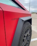 Tesla Cybertruck wears peelable PPF in Ferrari Red