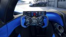 The cockpit of the Bugatti Bolide