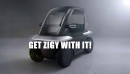 The Zigy micro-EV takes a novel approach to urban mobility, with room for one passenger and a focus on aerodynamics