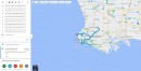 Rearranged multi-stop route on Google Maps
