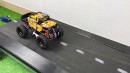 LEGO Monster Truck on a treadmill