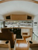 28-ft-long Skoolie features a cozy interior