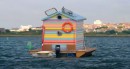 Britain's first floating beach hut came with the country's first lifeboat bathtub