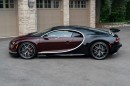 2019 Bugatti Chiron Sport with a dual-tone black and red carbon fiber exterior