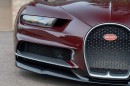 2019 Bugatti Chiron Sport with a dual-tone black and red carbon fiber exterior