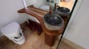 Luxurious container tiny house stone sink