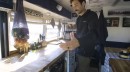 Off grid shuttle bus tiny home converted by a couple