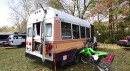 Single woman converted a school bus into a beautiful motorhome