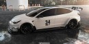Tesla Model 3 widebody rendering