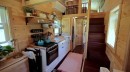Tiny House with a loft bedroom, a functional kitchen, and an office