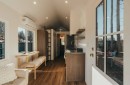 Luxurious container tiny house kitchen and living room