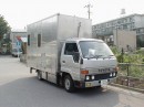 Two-story transformable RV based on a Toyota ToyoAce truck, entirely hand-made