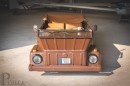 Volkswagen Type 181, aka Thing, decked out in chocolate-brown leather, with contrasting interior