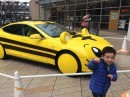 Yellow Tiger Tesla Model S pictured in Kobe
