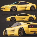Laid out Ferrari F355 goes into Big Bird mode in rendering by musartwork on Instagram