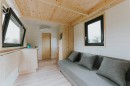 Tiny trailer house living room