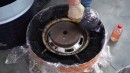 Homemade Airless Tire Cast from Crumb Rubber