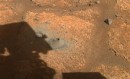The hole drilled in a Martian rock by Perseverance