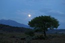 Moon over the La Sal Mountains in Utah on July 27, 2018