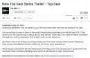 New Top Gear series trailer likes and dislikes on YouTube