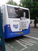 Topless Men and Women Holding “Ride Me All Day for £3” Signs Appear on Busses in the UK