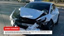 Tesla Model 3 and Ford F-350 accident on Wham Baam Teslacam