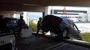 60-year-old woman drives her Honda Civic off the edge of Santa Monica parking structure, is unharmed