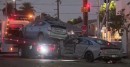 Tow truck crashes into at least a dozen cars in South Los Angeles
