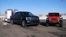 Ford F-150 Hybrid and Jeep Gladiator Diesel towing and empty mpg