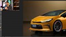 Toyota GR Prius Coupe rendering by TheSketchMonkey