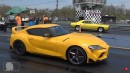 Toyota GR Supra vs Chevrolet Camaro drag race on ImportRace