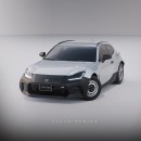 Toyota GR86 Shooting Brake basics plastic bumpers and steelies rendering by sugardesign_1