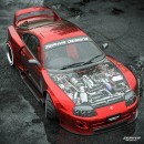 Toyota Supra with transparent hood (rendering)