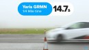 Toyota Yaris GRMN drag, roll, brake races vs GR Yaris on carwow