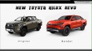 Toyota Hilux Revo BEV Concept into ICE new gen rendering by Digimods DESIGN